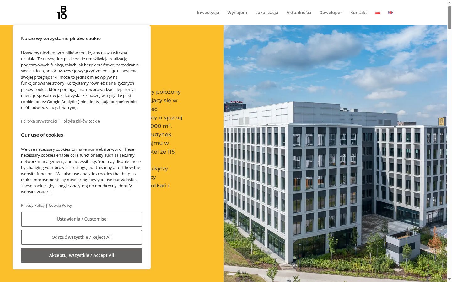 Screenshot des Einwilligungsbanners vor jeglicher Interaktion