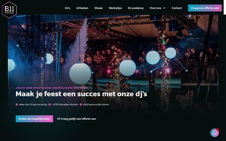 Screenshot of b11events.nl