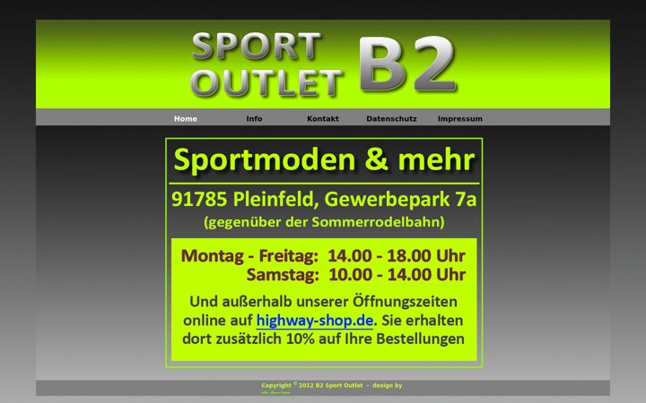 Screenshot of b2-sport-outlet.com