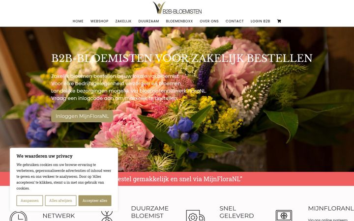 Capture d'écran de b2b-bloemisten.nl