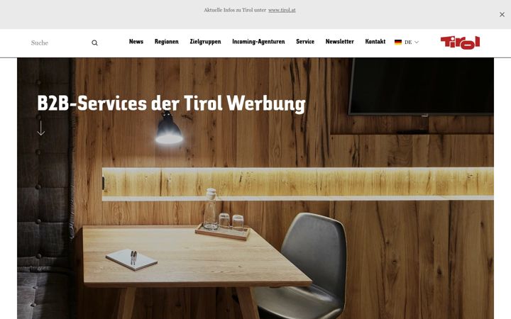 Screenshot of b2b.tirol