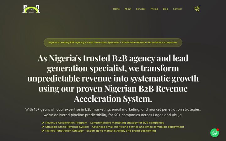 Screenshot of b2bagency.ng