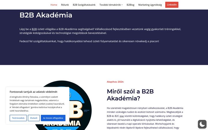 Screenshot of b2bakademia.hu
