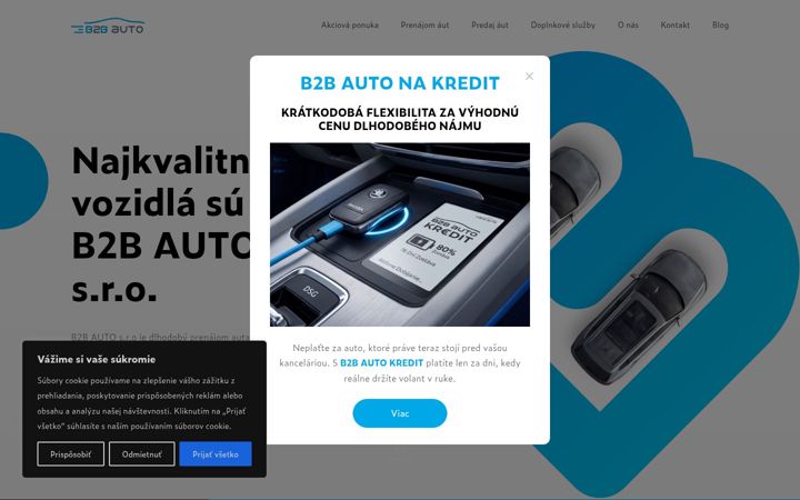 Snímek obrazovky b2bauto.sk