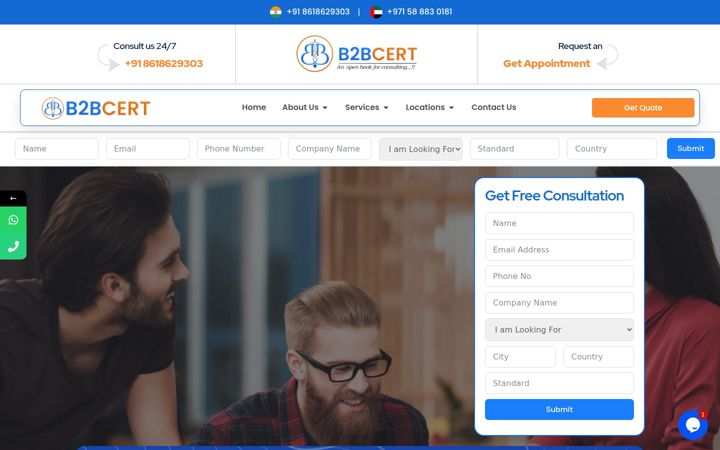 Screenshot of b2bcert.com