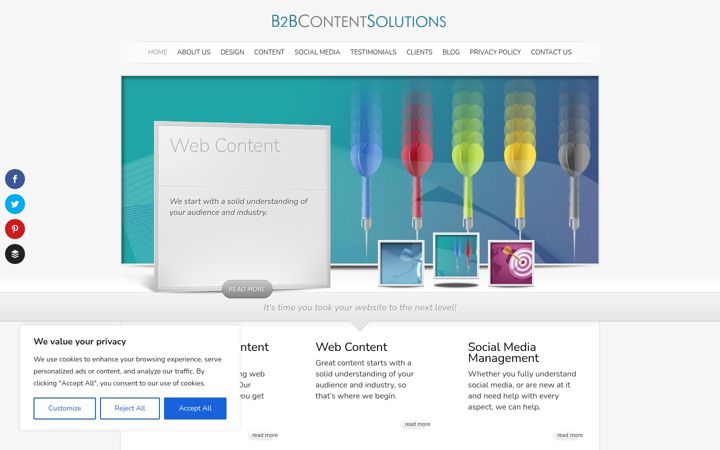 Screenshot of b2bcontentsolutions.com