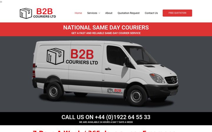 Screenshot of b2bcourierswalsall.co.uk