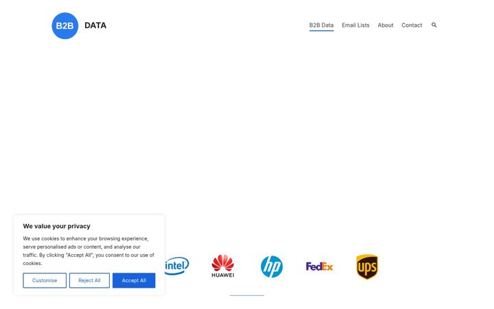 Screenshot of b2bdata.co.uk