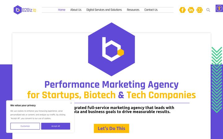 Screenshot of b2biz.io