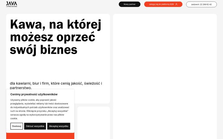 Screenshot of b2bjavacoffeeroasters.com