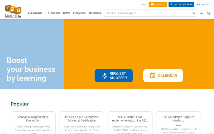 Skjermbilde av b2blearning.eu