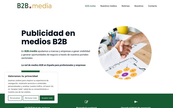 Skjermbilde av b2bmedia.es