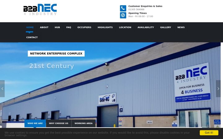 Screenshot of b2bnec.co.uk