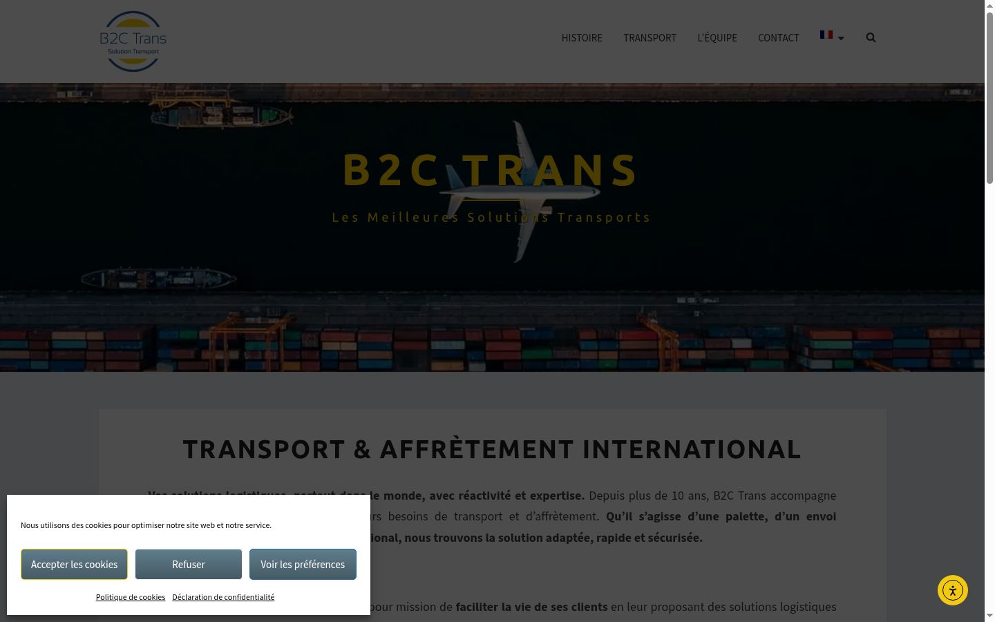 Screenshot of the consent banner shown before any interaction