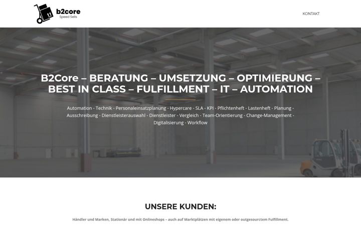 Screenshot of b2core.de