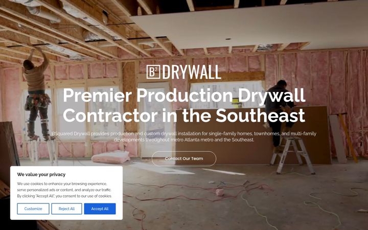 Screenshot of b2drywall.com