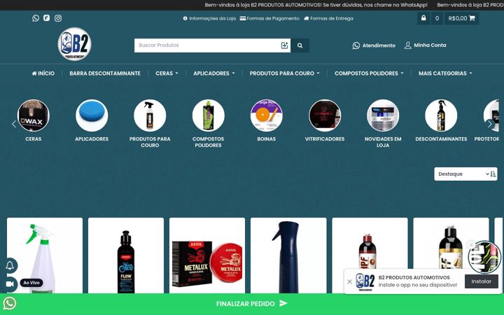 Screenshot of b2produtosautomotivos.com.br