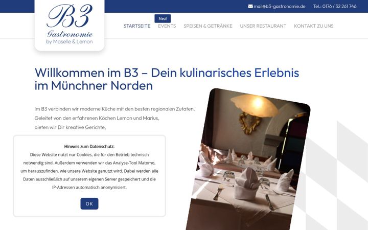 Screenshot of b3-gastronomie.de