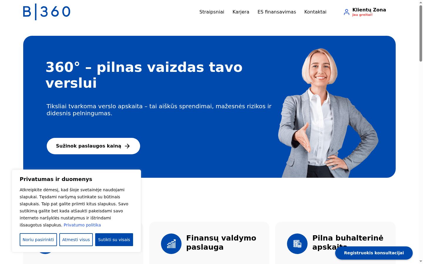 Ekraanipilt nõusolekubännerist, mida näidati enne mis tahes suhtlust