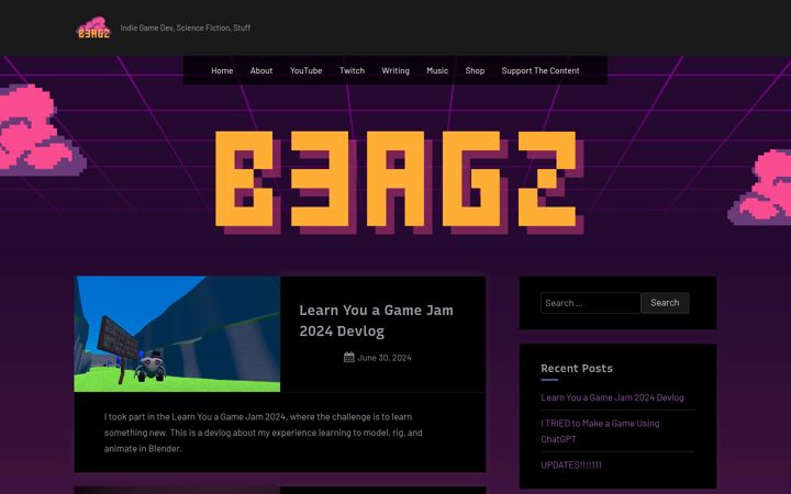 Screenshot of b3agz.com