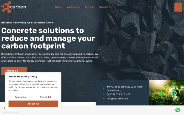 Screenshot of b3carbon.eu