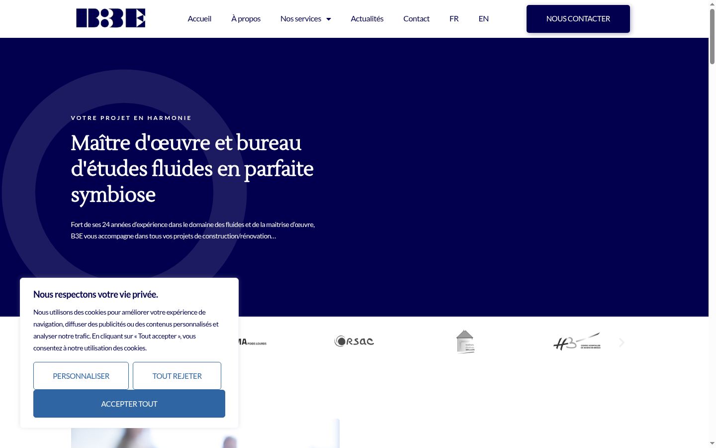 Capture d'écran de la bannière de consentement affichée avant toute interaction