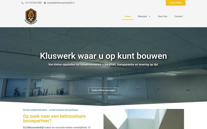 Screenshot of b3klussenbedrijf.nl