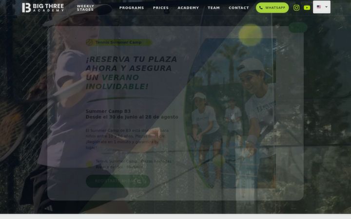 Screenshot of b3tennisacademy.com