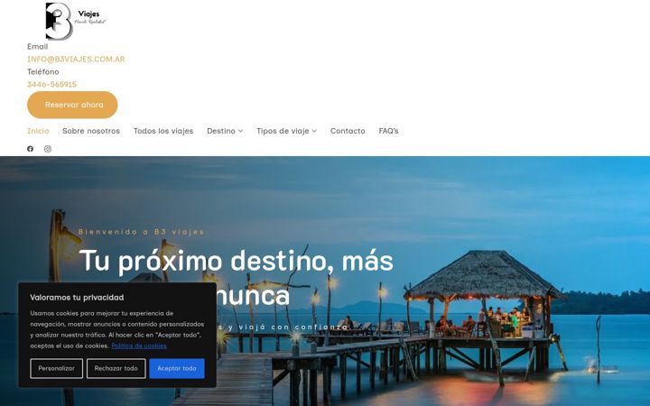 Screenshot of b3viajes.com