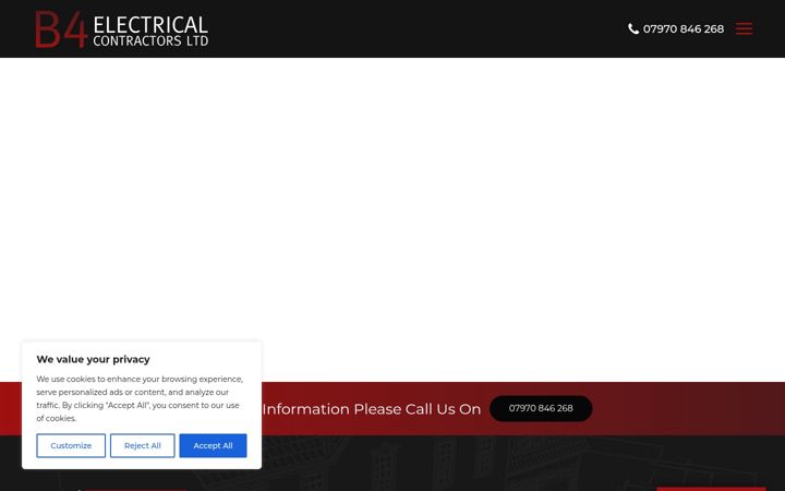 Screenshot of b4electrical.co.uk