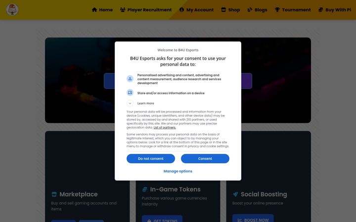 Screenshot of b4uesports.com