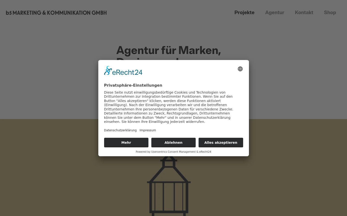 Screenshot del banner di consenso mostrato prima di qualsiasi interazione