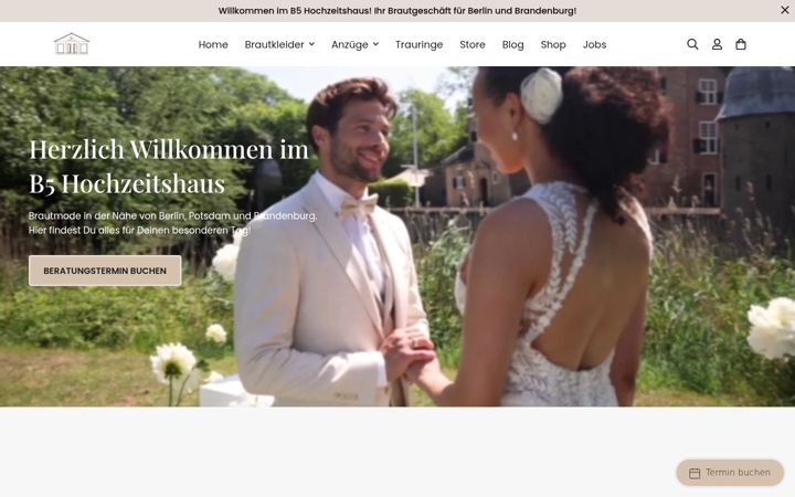 Екранна снимка на b5hochzeitshaus.de