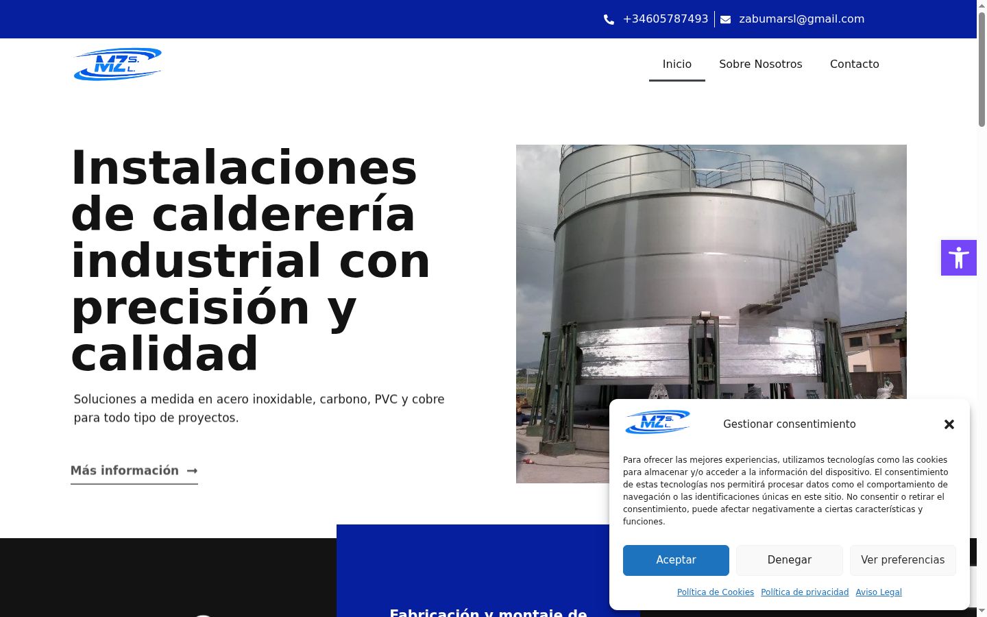 Screenshot del banner di consenso mostrato prima di qualsiasi interazione