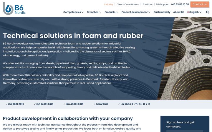 Screenshot of b6industry.com