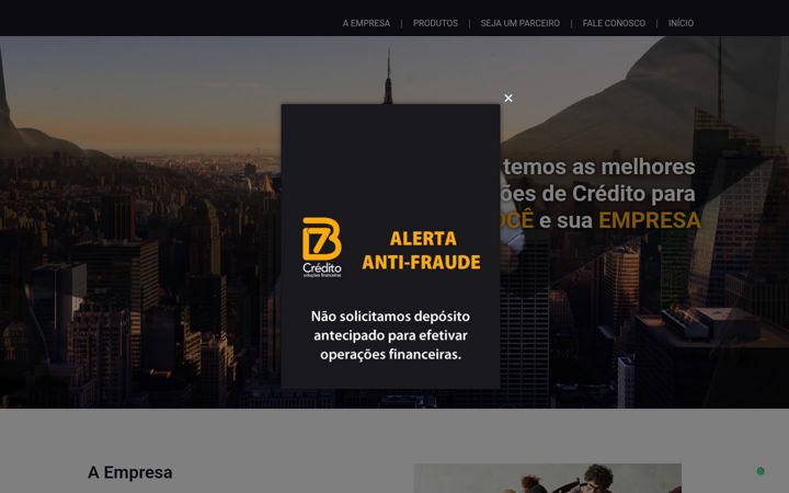 Kuvakaappaus sivustosta b7credito.com.br