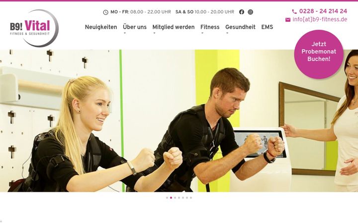 Screenshot of b9-fitness.de