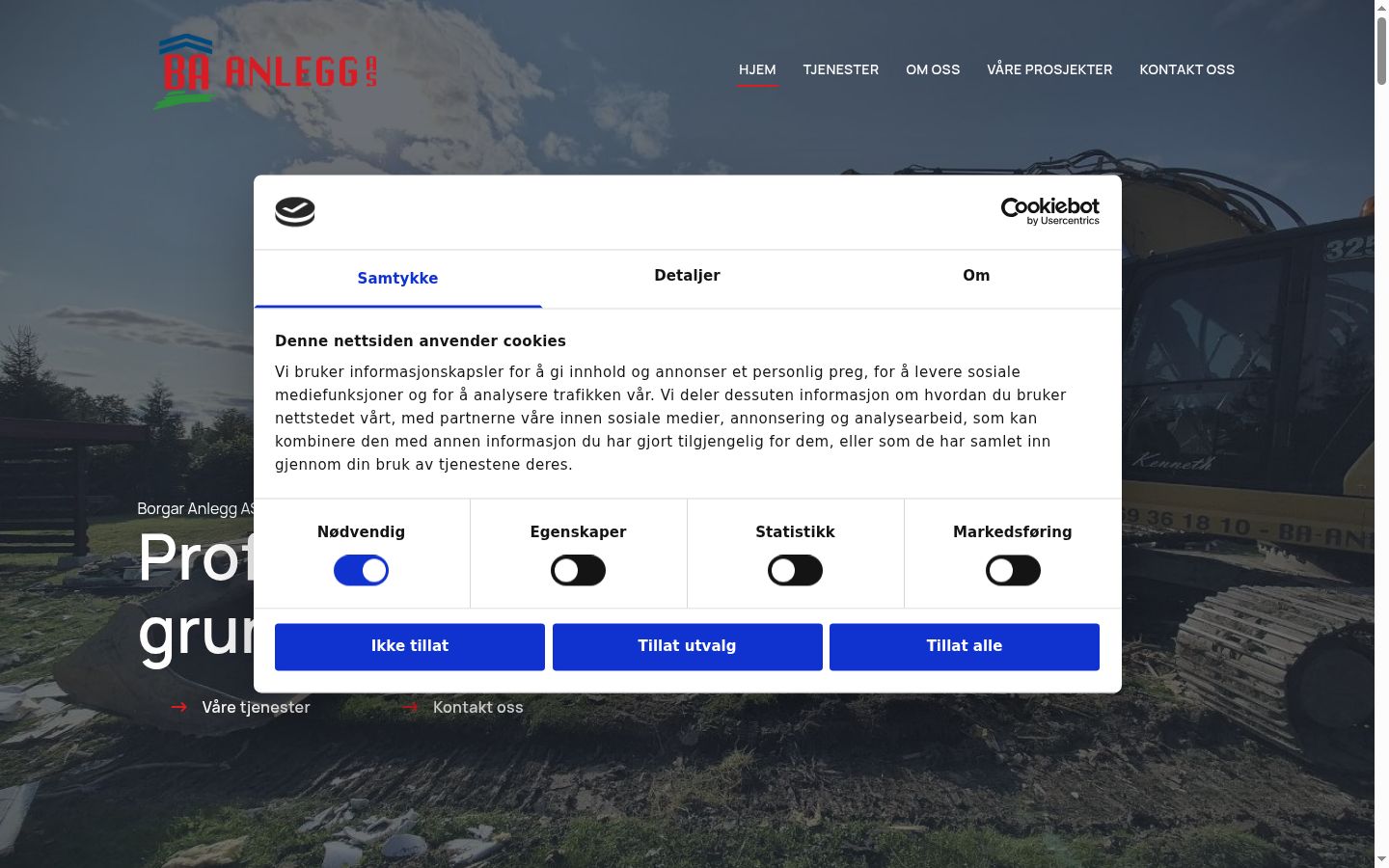 Screenshot del banner di consenso mostrato prima di qualsiasi interazione