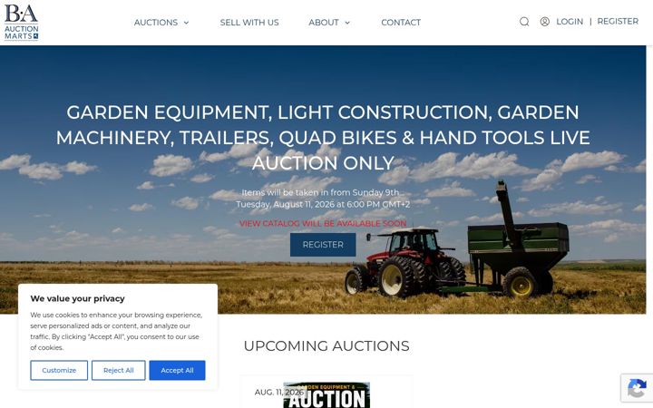 Screenshot of ba-auctionmarts.co.uk