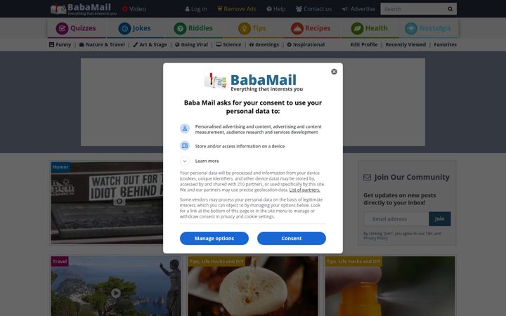 Screenshot of ba-bamail.com