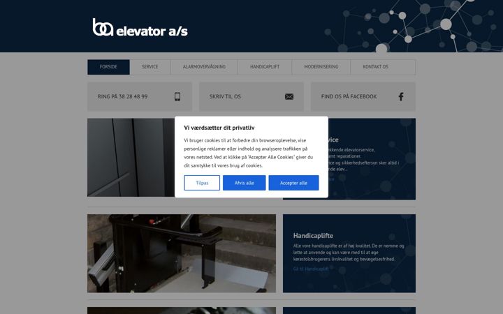 Captură de ecran a ba-elevator.dk