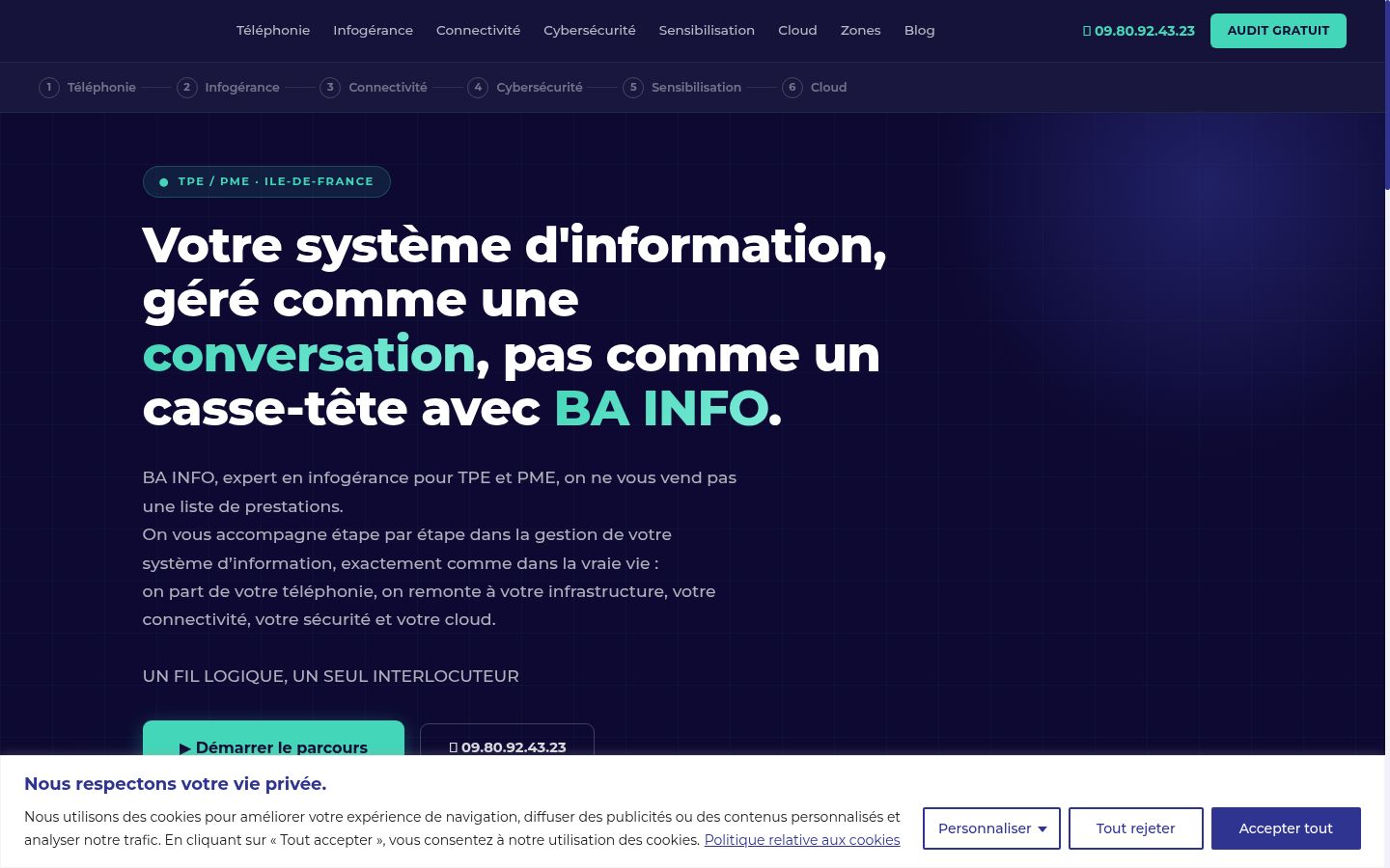 Screenshot of the consent banner shown before any interaction