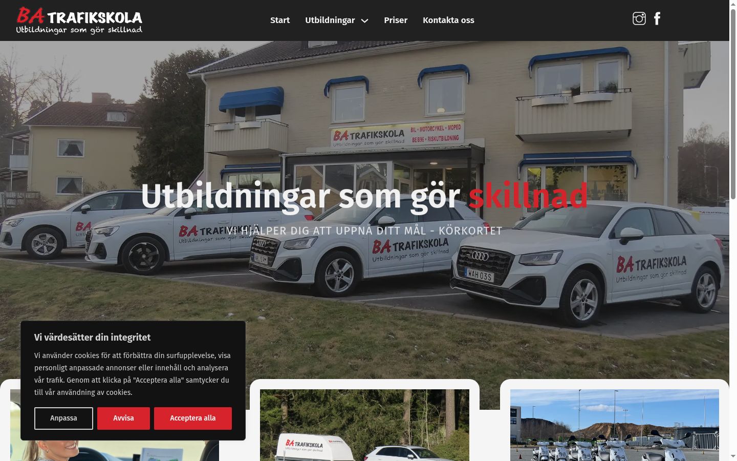 Sutikimo reklamjuostės, rodytos prieš bet kokią sąveiką, ekrano kopija