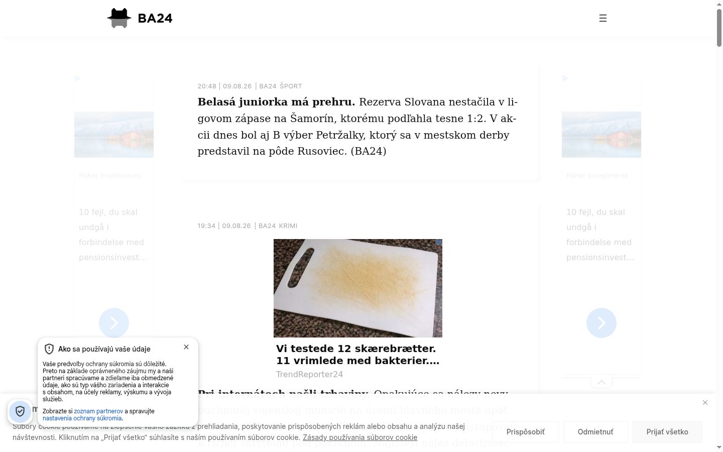 Screenshot tal-banner tal-kunsens muri qabel kwalunkwe interazzjoni