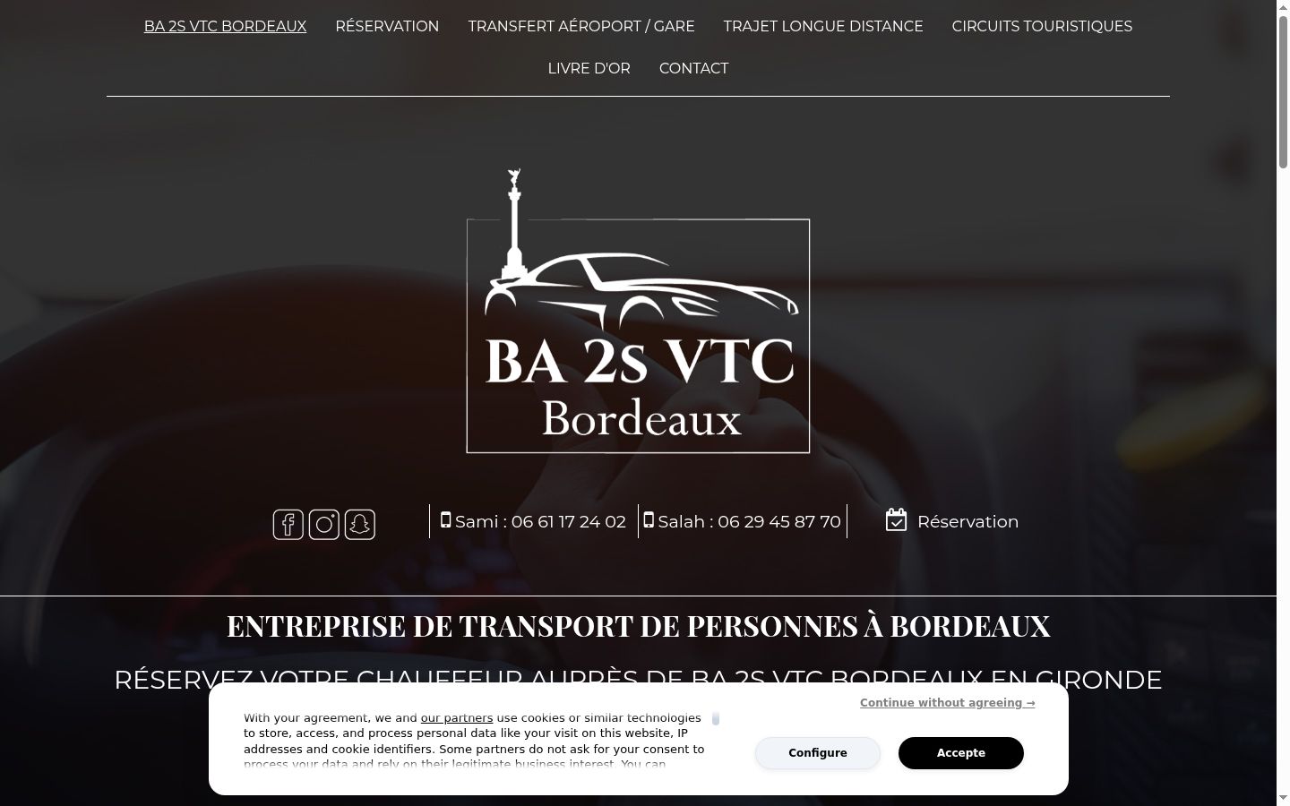 Screenshot of the consent banner shown before any interaction
