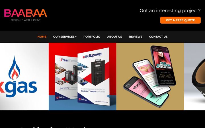 Screenshot of baabaadesign.co.uk