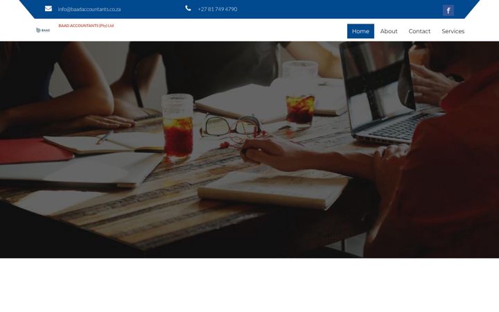 Screenshot of baadaccountants.co.za