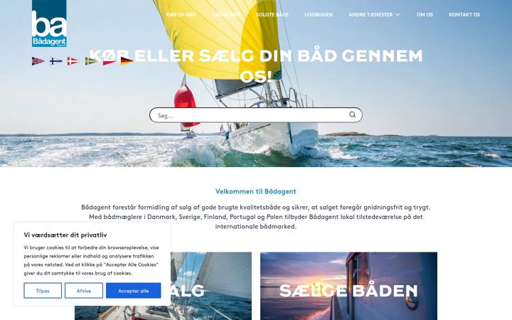 Screenshot stránky baadagent.dk