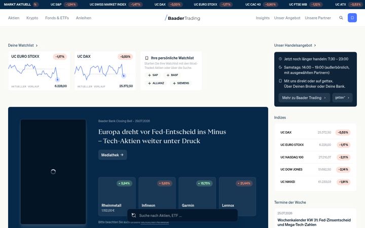 Screenshot of baadertrading.de