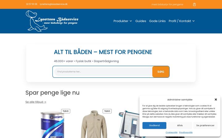 Screenshot of baadservice.dk